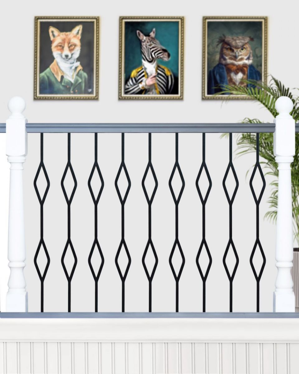 Diamond Stair Spindles on Landing