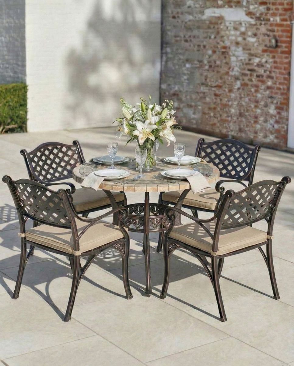 digital-illustration-of-the-_abberton_-antique-copper-four-seater-outdoor-dining-set-dressed-for-dining with cushions