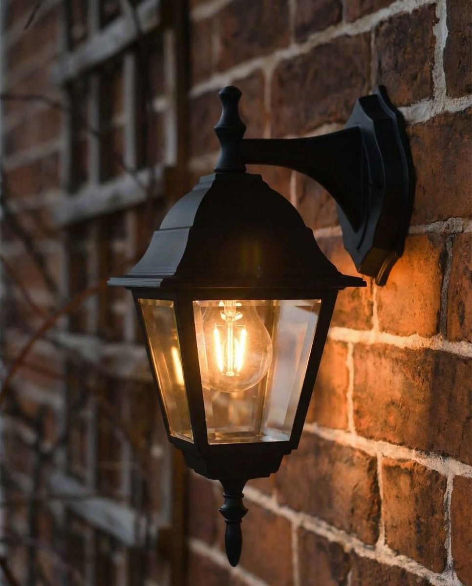 Digital Illustration of the Traditional "Giselle" Top Fix Outdoor Wall Lantern Illuminated