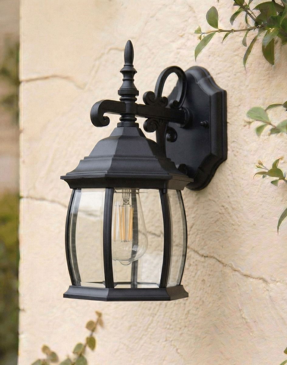 Digital Illustration of the "Hatton" Traditional Wall Light Mounted on a White Coloured External Wall 