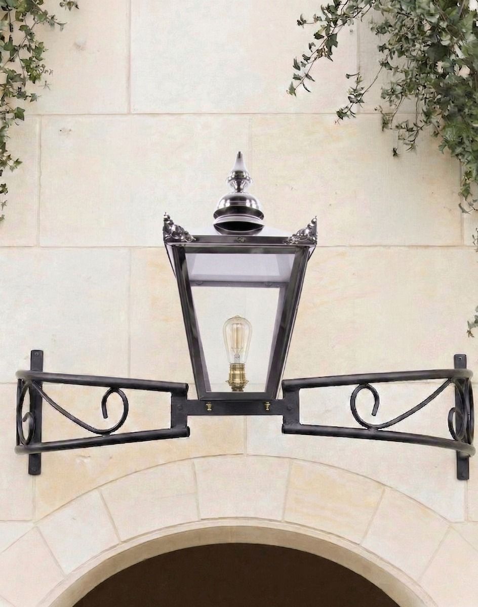 Digital Illustration of the Polished Nickel Victorian Bow Bracket Light Mounted Above an Archway Entrance