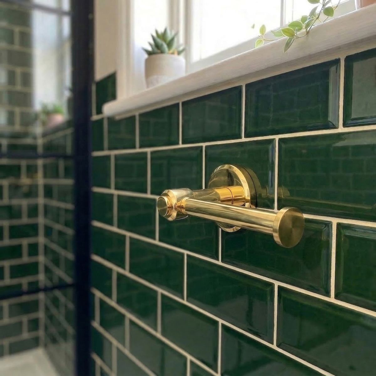 Digital Illustration of the Brass Version of the Toilet Roll Holder Button End Without a Toilet Roll Viewed from an Angle