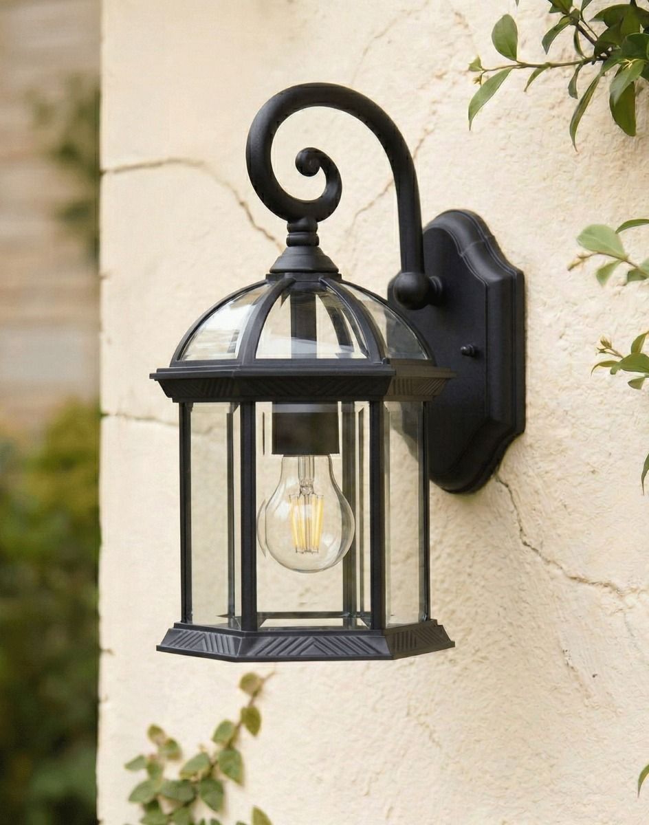 Digital Illustration of the Traditional "Ramona" Outdoor Top Fix Lantern Mounted on a Cream Coloured Exterior Wall