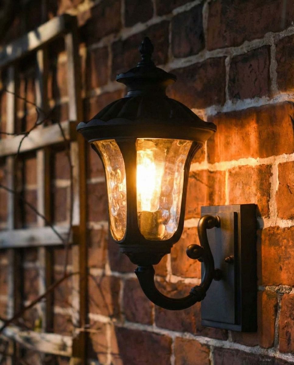 Digital Illustration of the Traditional Black Aluminium Ornate Victorian Lantern Illuminated at Night