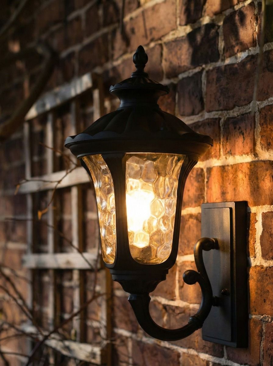 Digital Illustration of the Traditional Black Aluminium Ornate Victorian Lantern Illuminated at Night.