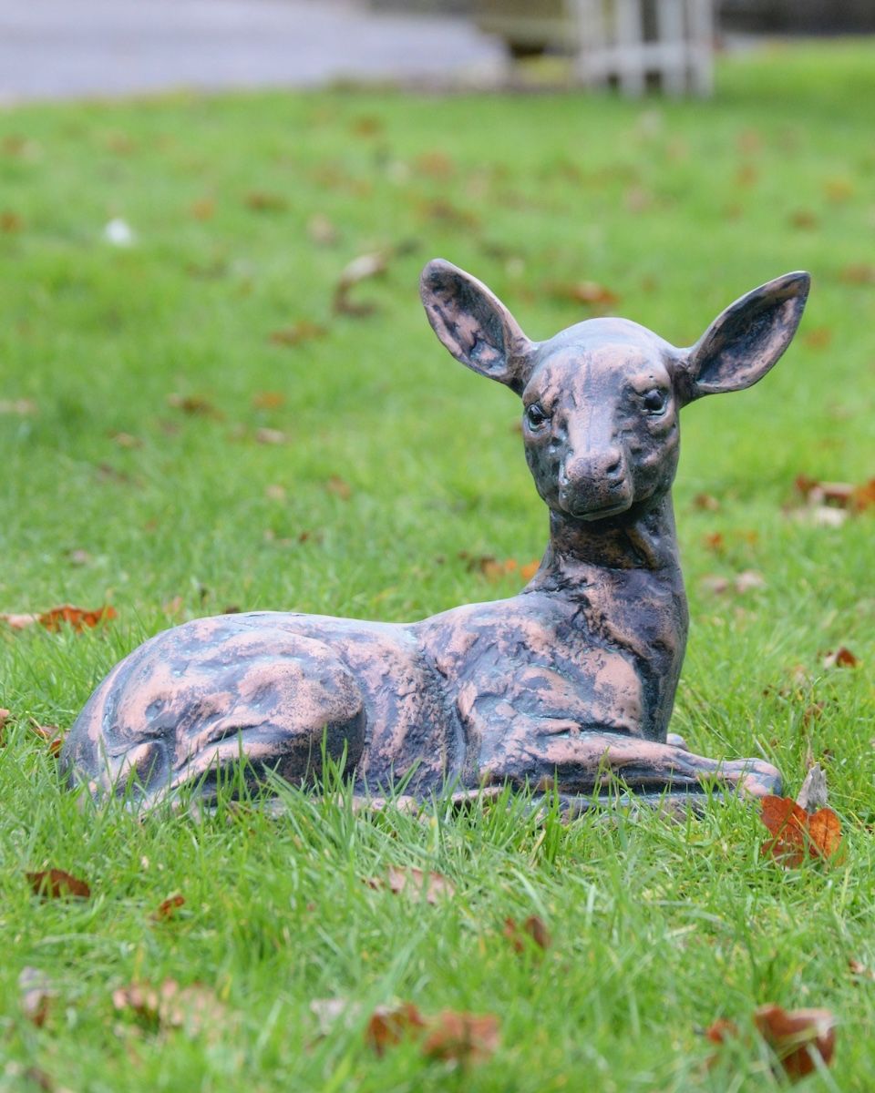 Digital illustration of Verdigris "Blossom" the Doe Sculpture