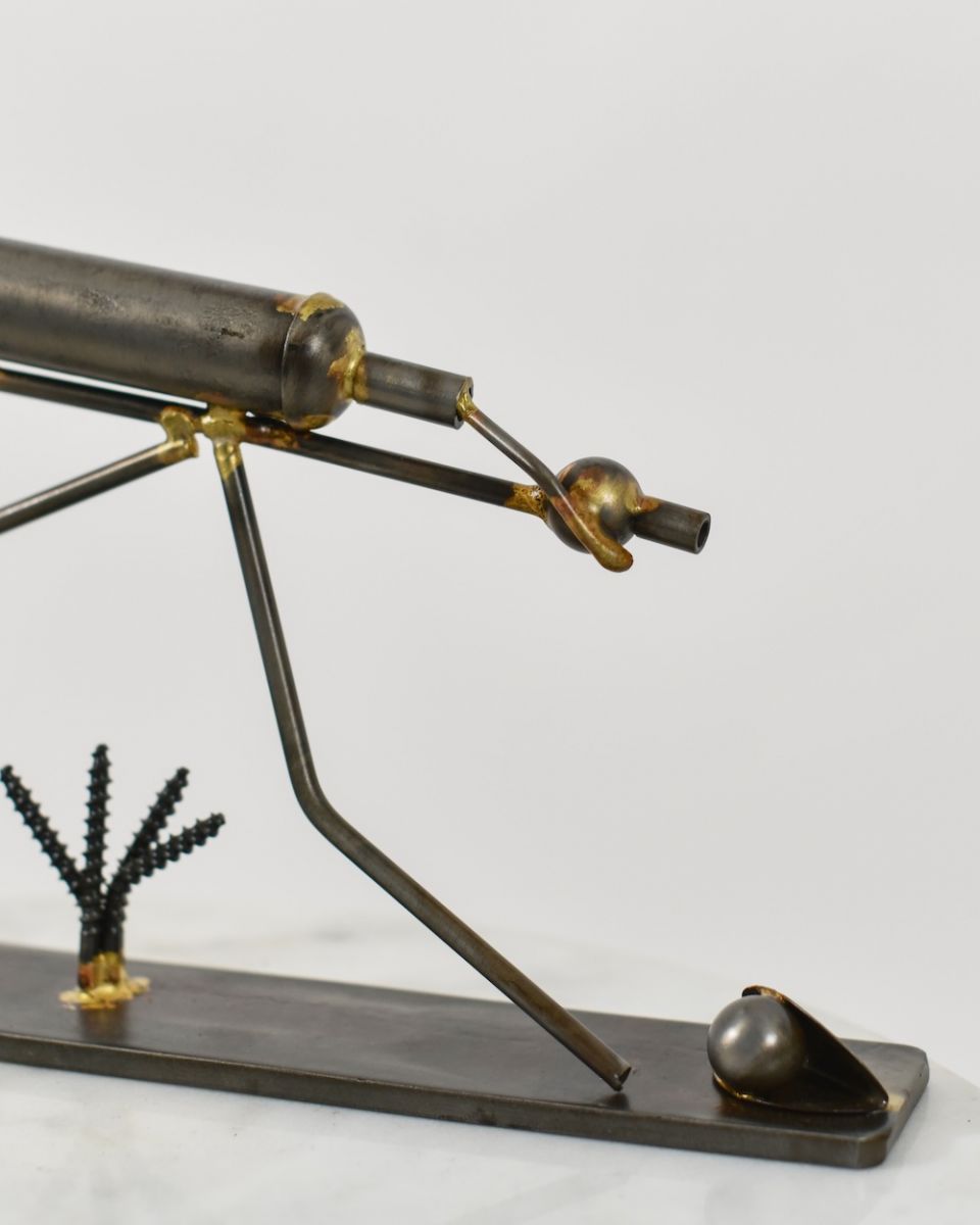 Close up of scrap metal art sculpture Close up of scrap metal art sculpture