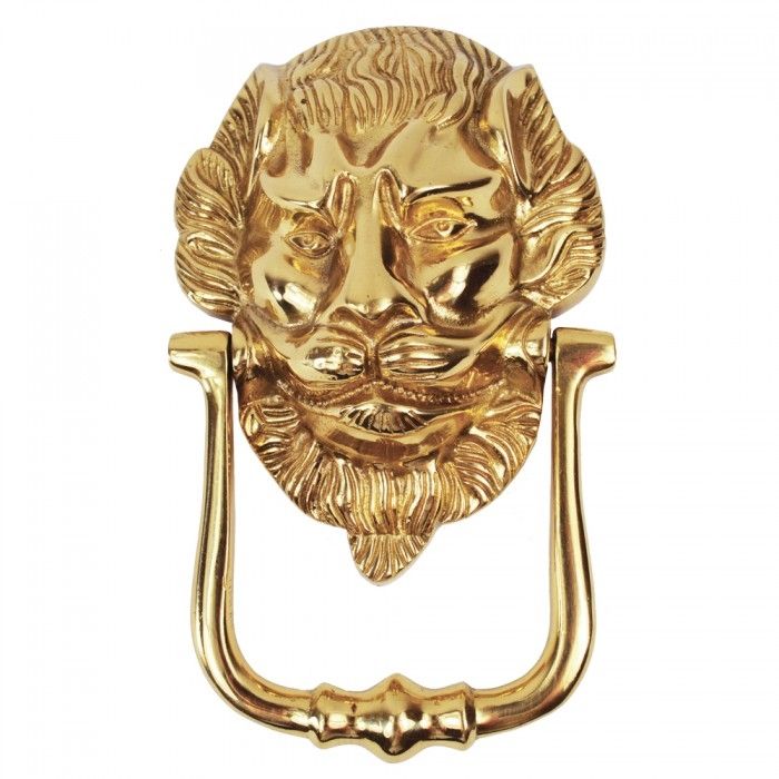 "Downing Street" Lion Door Knocker Finished in Polished Brass