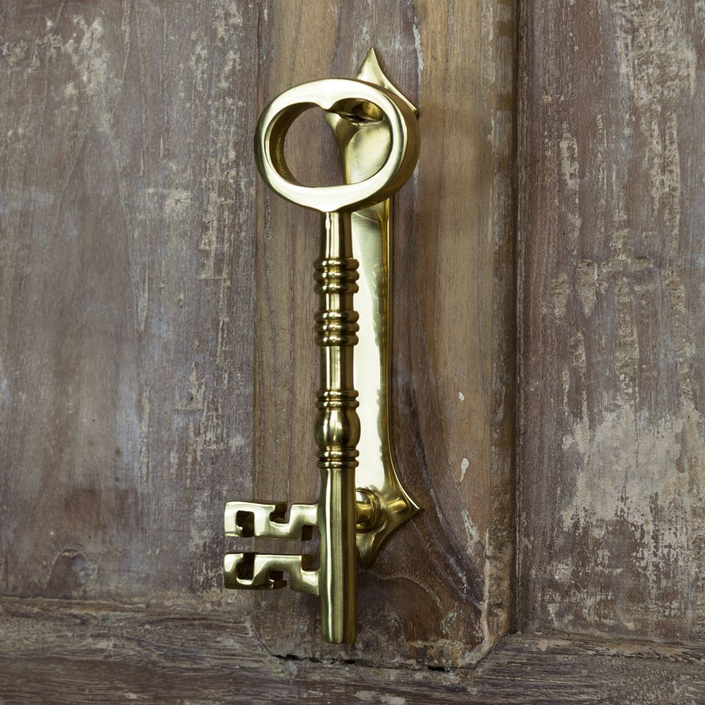 Polished Brass Key Door Knocker