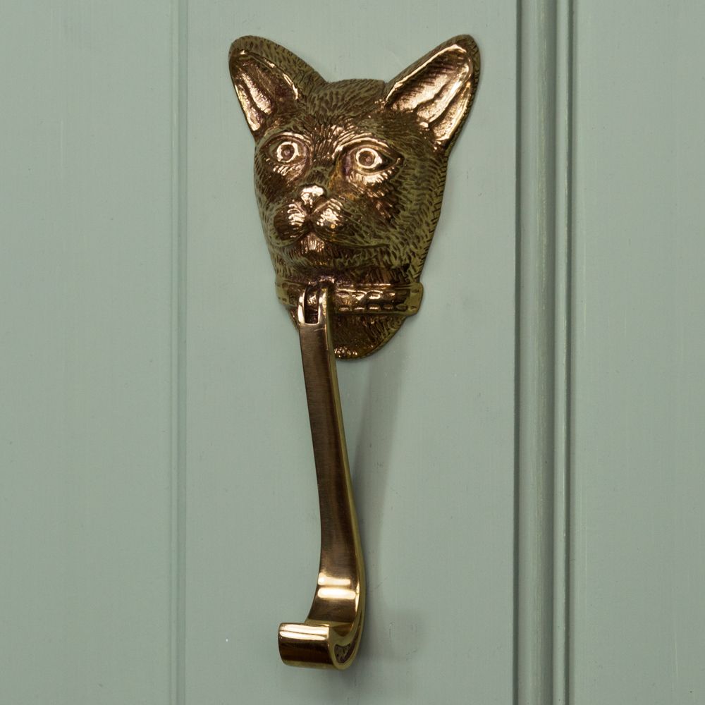 Polished Brass Cat Head Door Knocker