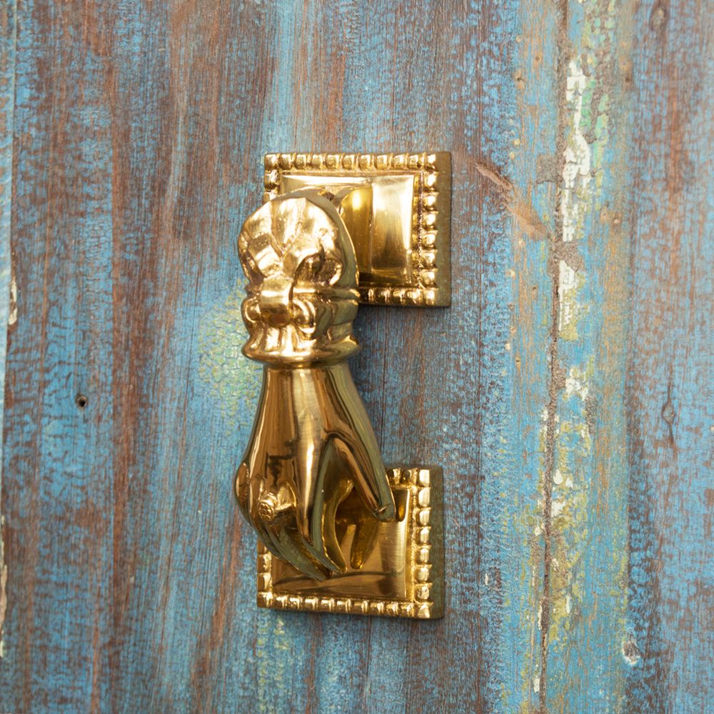 Polished Brass Hand Door Knocker