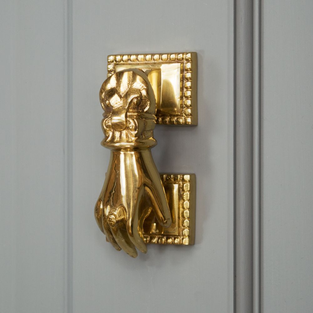 Polished Brass Hand Door Knocker