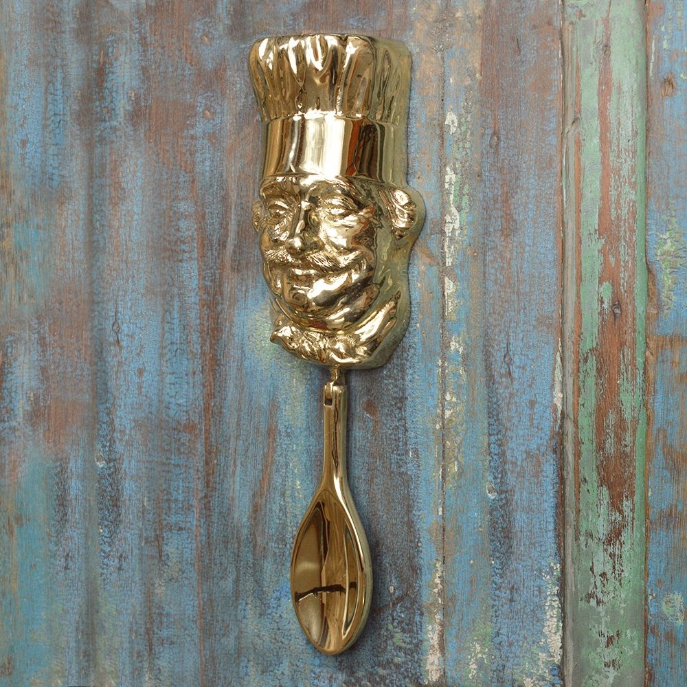 Polished Brass Chef Door Knocker 