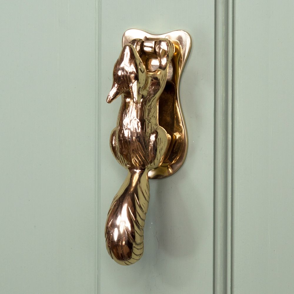 Polished Solid Brass Squirrel Door Knocker Polished Solid Brass Squirrel Door Knocker