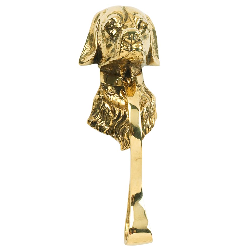 Stunning Polished Brass Dog Door Knocker