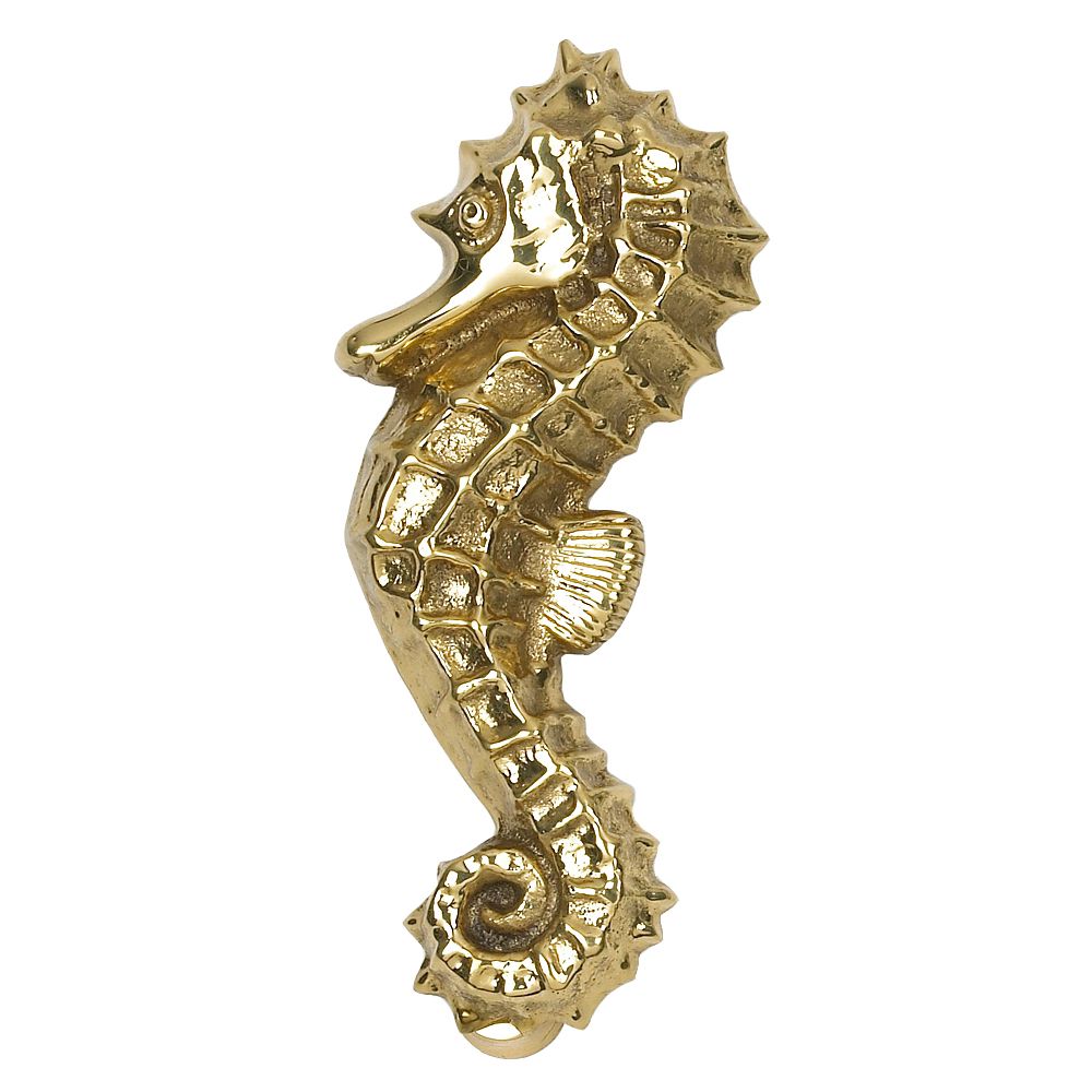 Polished Brass Seahorse Door Knocker