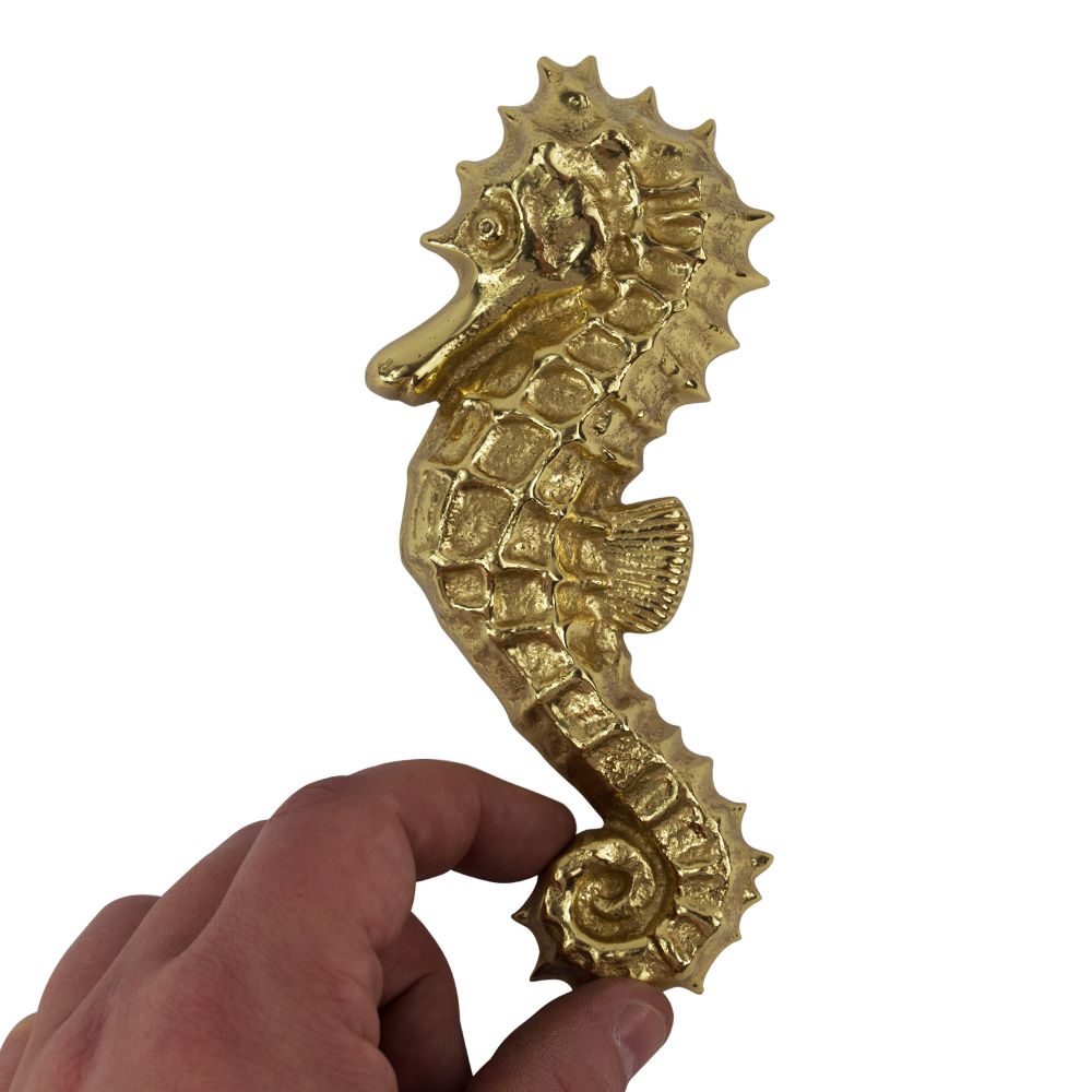 Polished Brass Seahorse Door Knocker