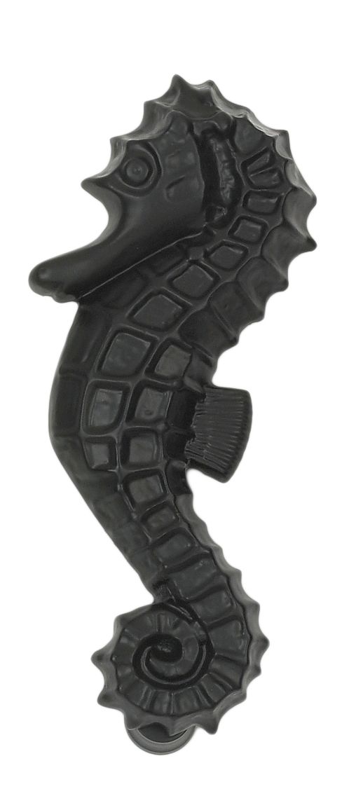 Black Cast Iron Effect Sea Horse Door Knocker Black Cast Iron Effect Sea Horse Door Knocker
