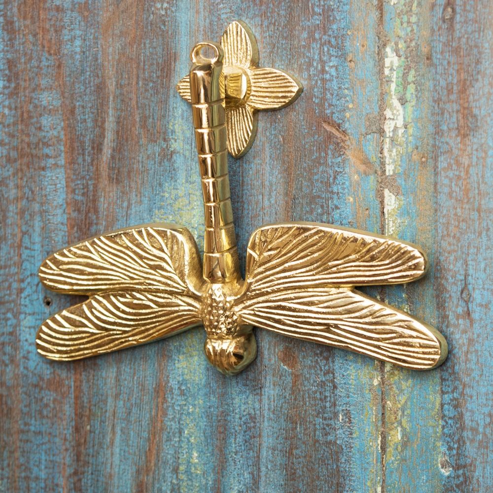 Polished Brass Dragon Fly Door Knocker