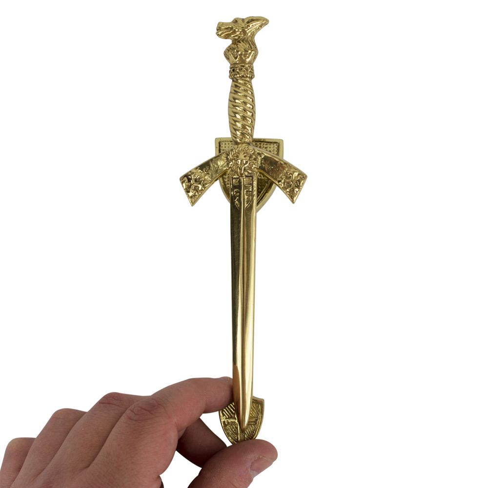 “Heraldic Sword” Polished Brass Door Knocker 