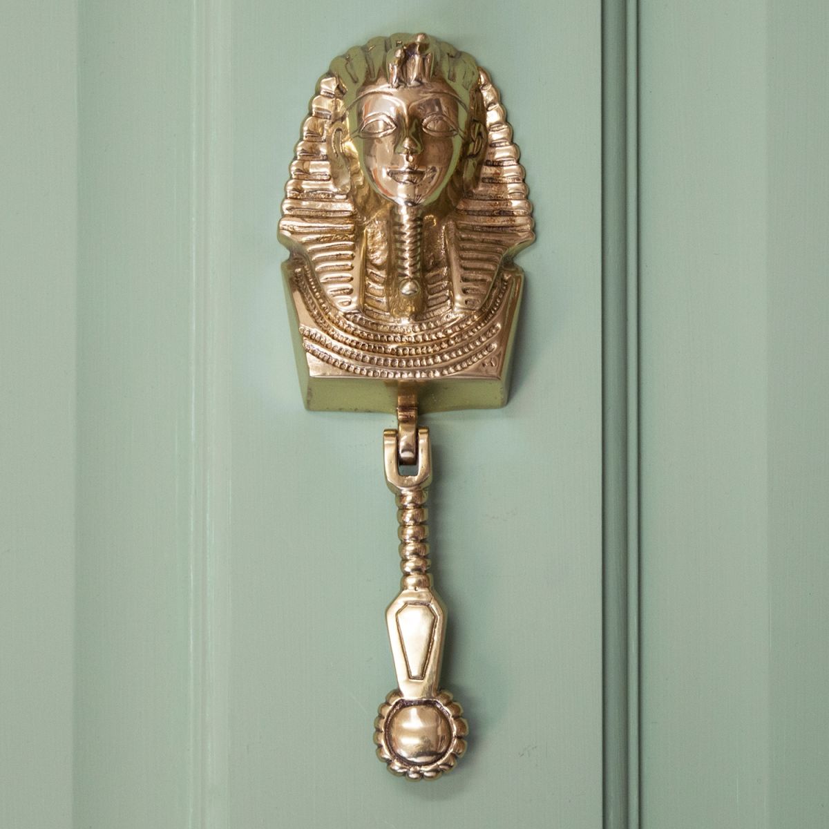Egyptian door knocker finished in Polished Brass
