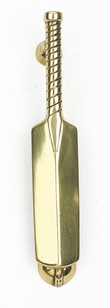 Polished Brass Cricket Bat Door Knocker  Polished Brass Cricket Bat Door Knocker
