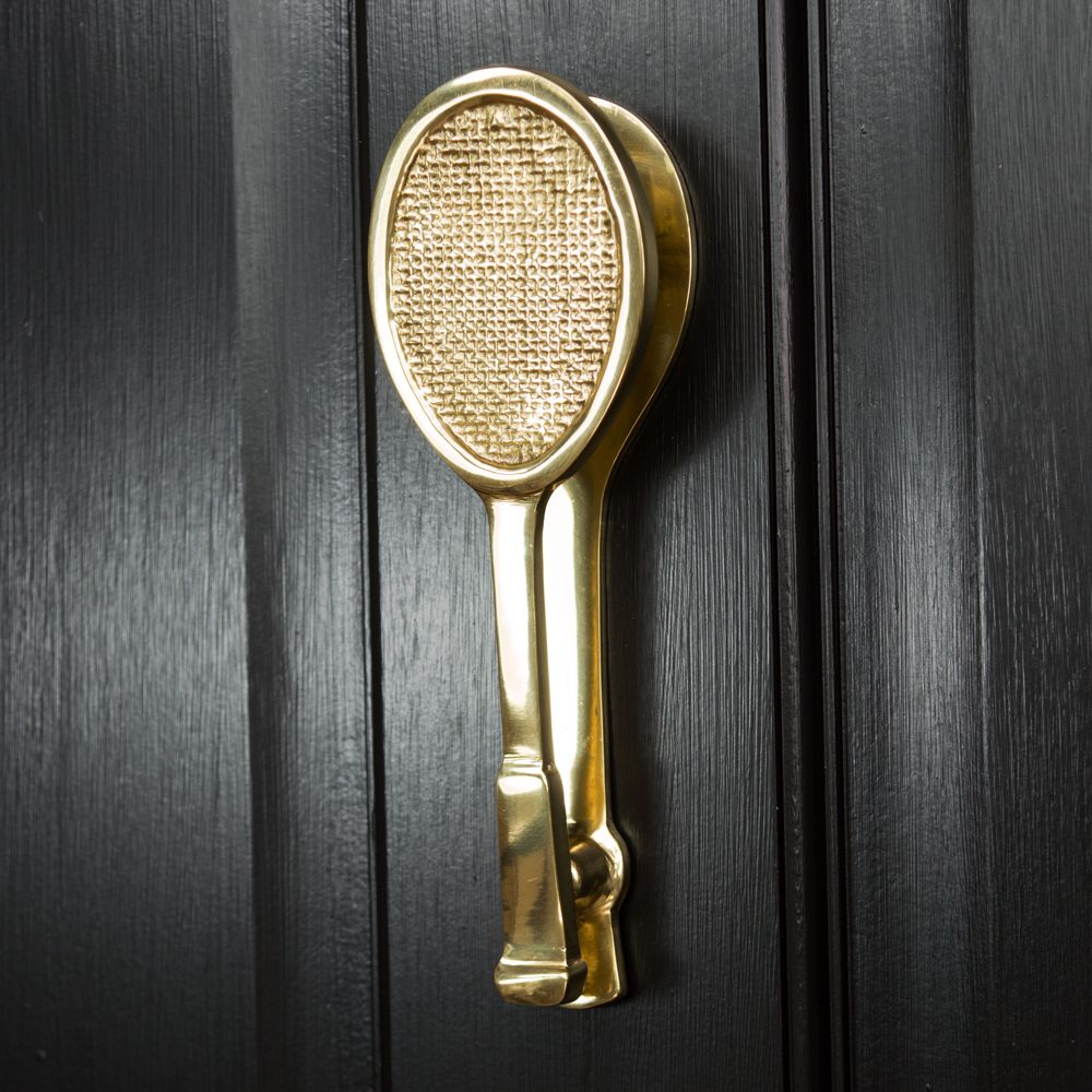 Polished Brass Tennis Racquet Door Knocker