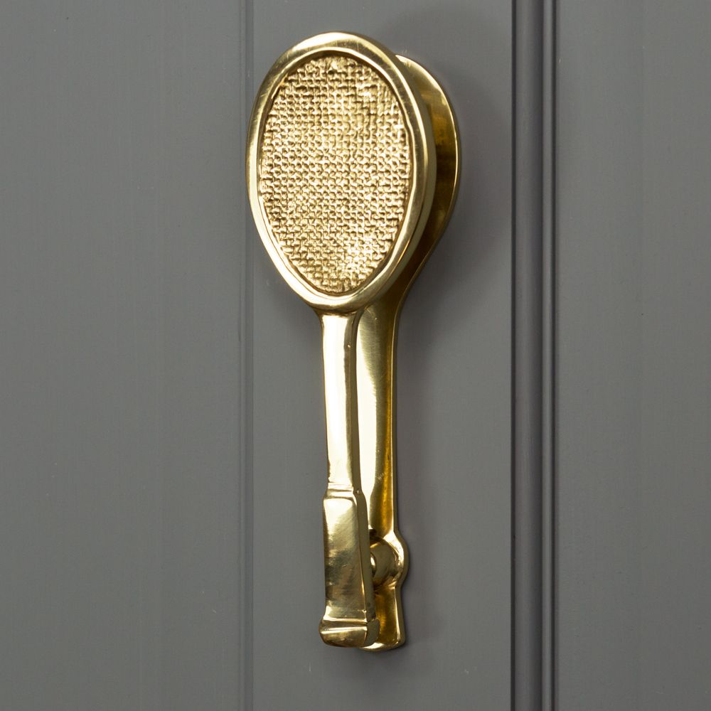 Polished Brass Tennis Racquet Door Knocker