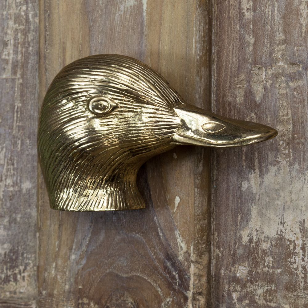 Polished Brass Duck Door knocker