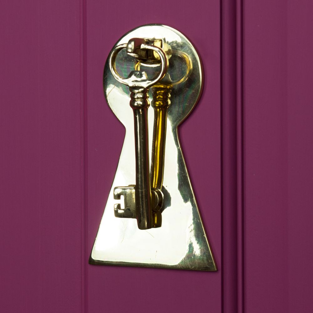 Polished Brass Key Door Knocker with Back Plate