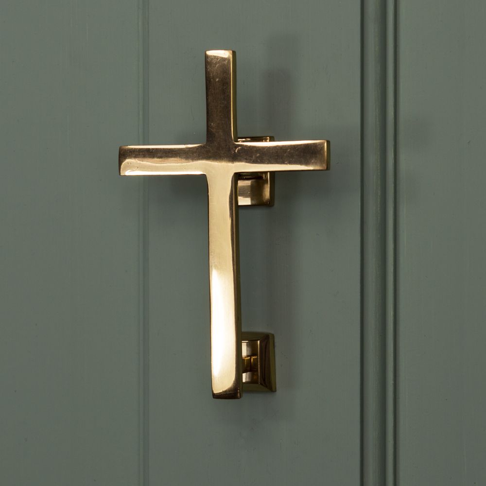 Polished Brass Cross Door Knocker