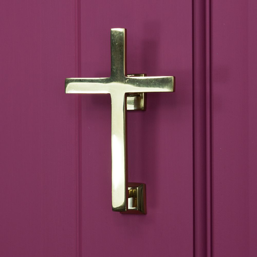 Polished Brass Cross Door Knocker