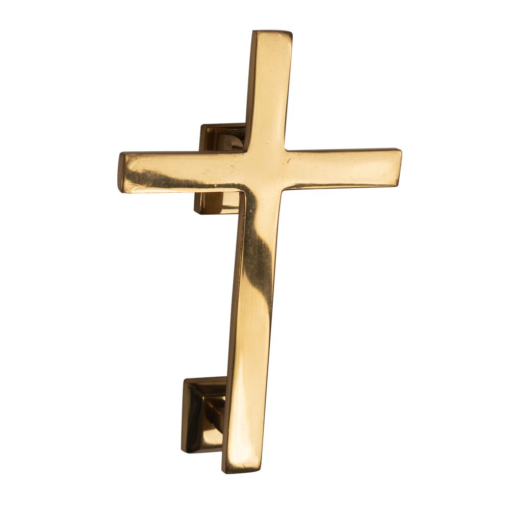 Polished Brass Cross Door Knocker