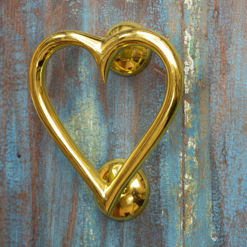 Brass Heart Door Knocker
