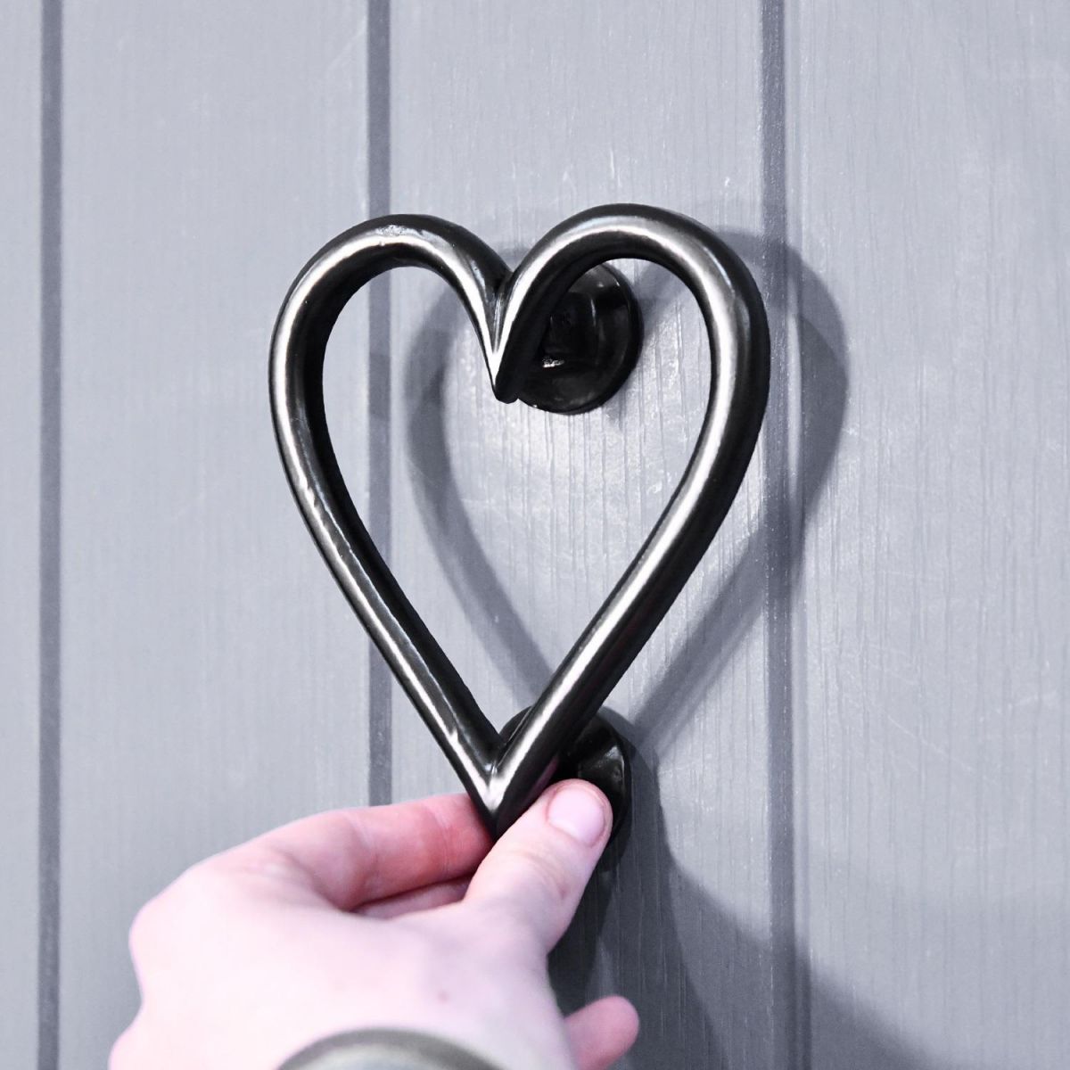 Iron Heart Door Knocker on Door 