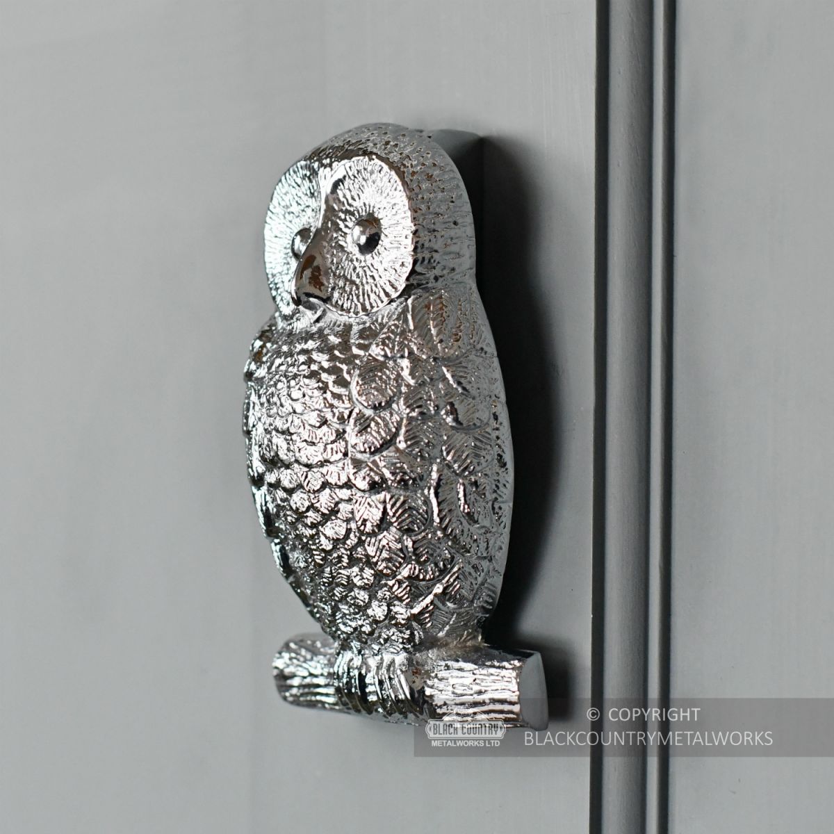 Side View of the Owl Door Knocker