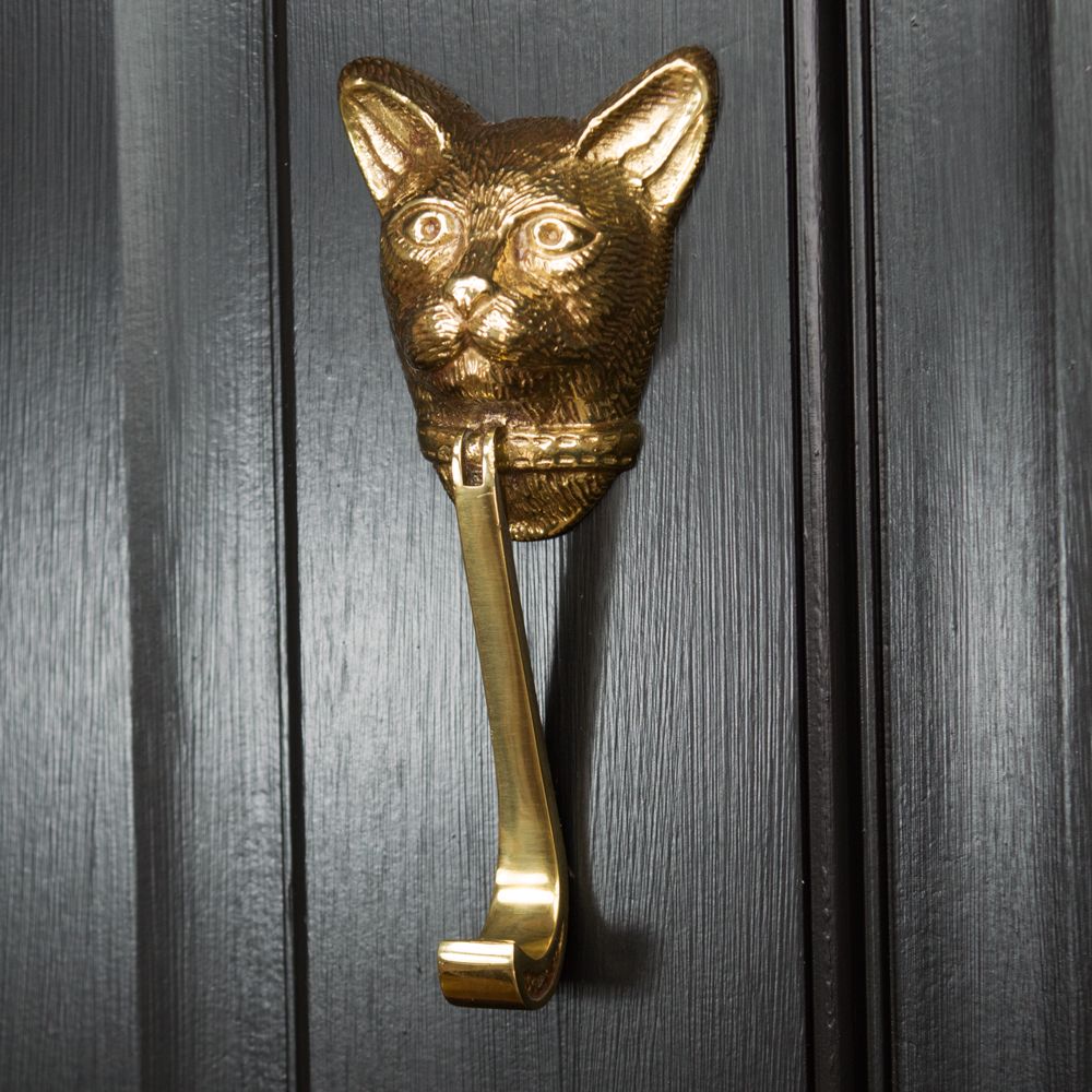 Polished Brass Cat Head Door Knocker