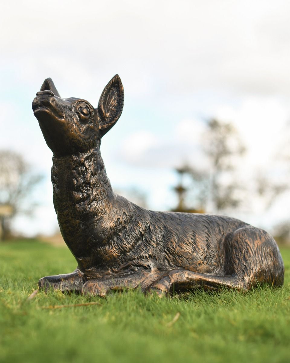 "Juniper" Lying Down Fawn Garden Sculpture