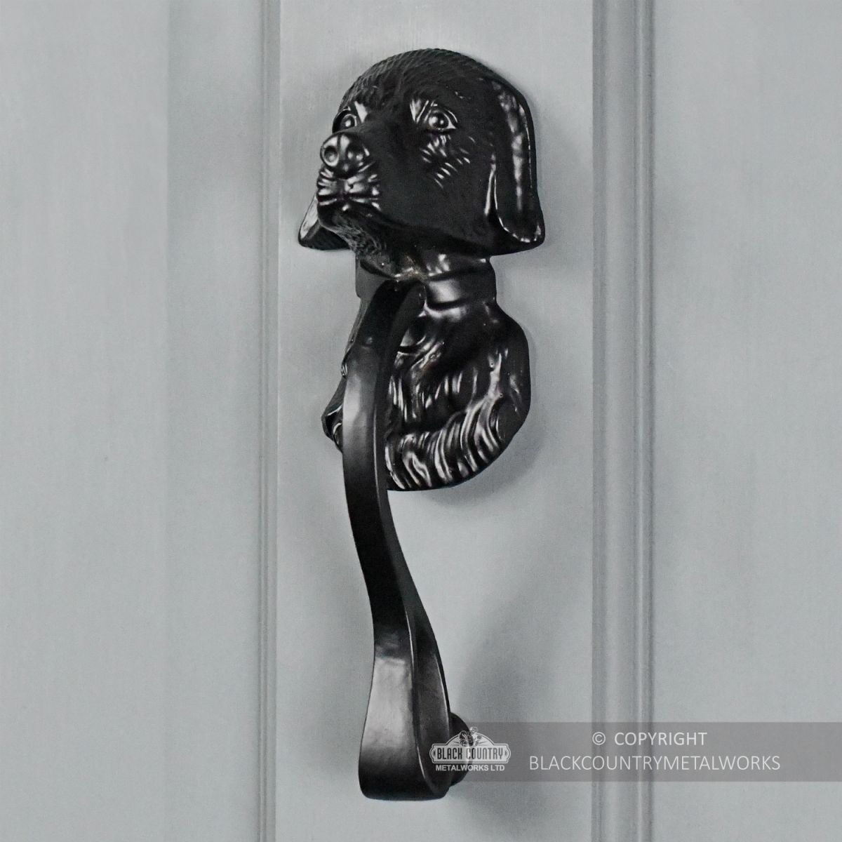 Dog Door Knocker In A Black Finish
