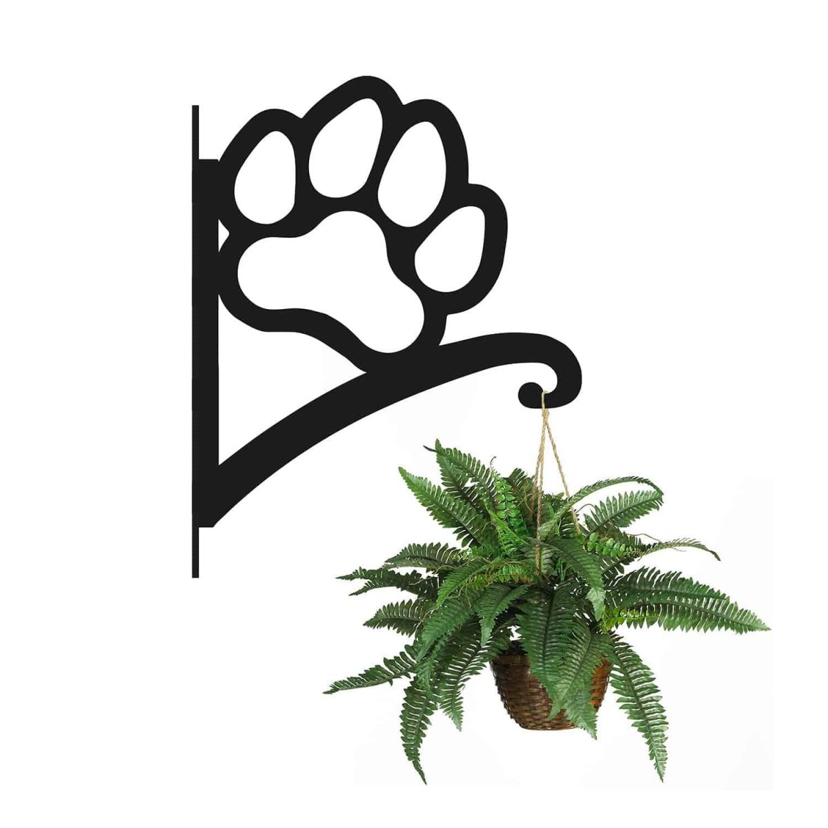 Dog Paw Print Hanging Basket Bracket with Planter