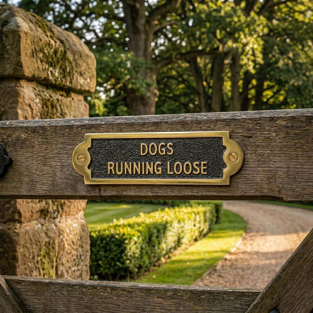 Dogs Running loose - Gate sign Digital Illustration