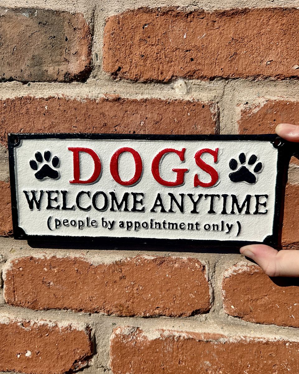 Cast Iron "Dogs Welcome" Sign