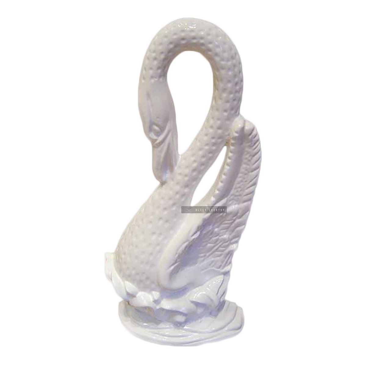 Cast Iron Swan Door Porter Finished in White Cast Iron Swan Door Porter Finished in White
