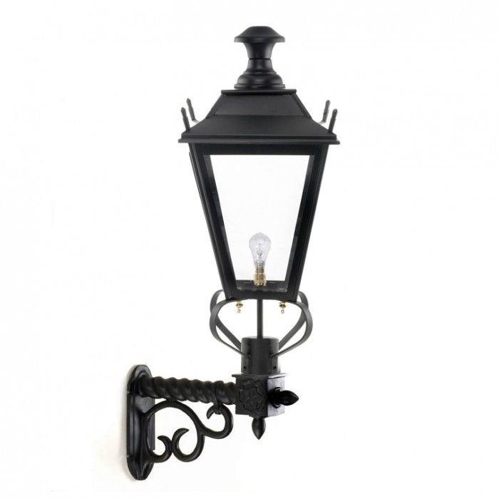 Black Dorchester Lantern On An Ornate Royale Bracket