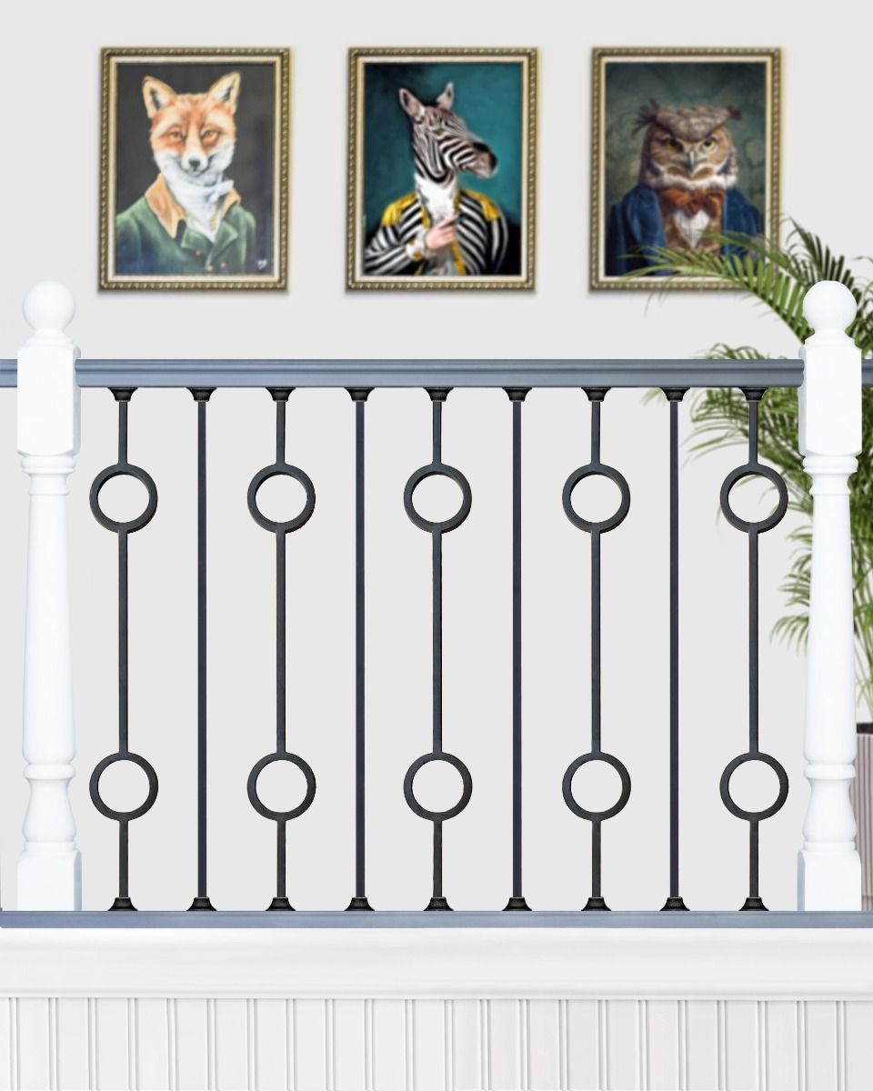 Double Circle Design Spindles On Landing 