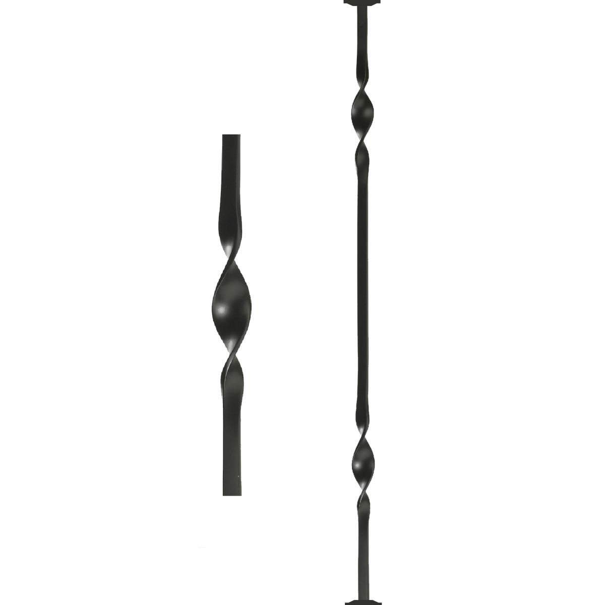 Double Twist Black Iron Stair Spindle
