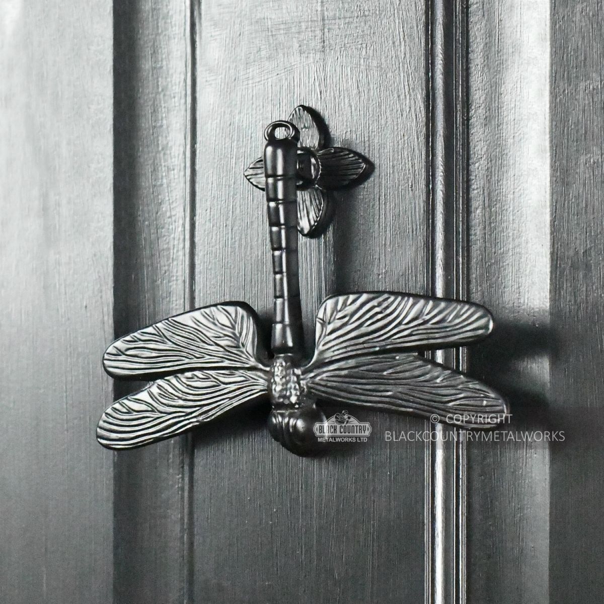 Dragonfly Door Knocker - Cast Iron On Front Door