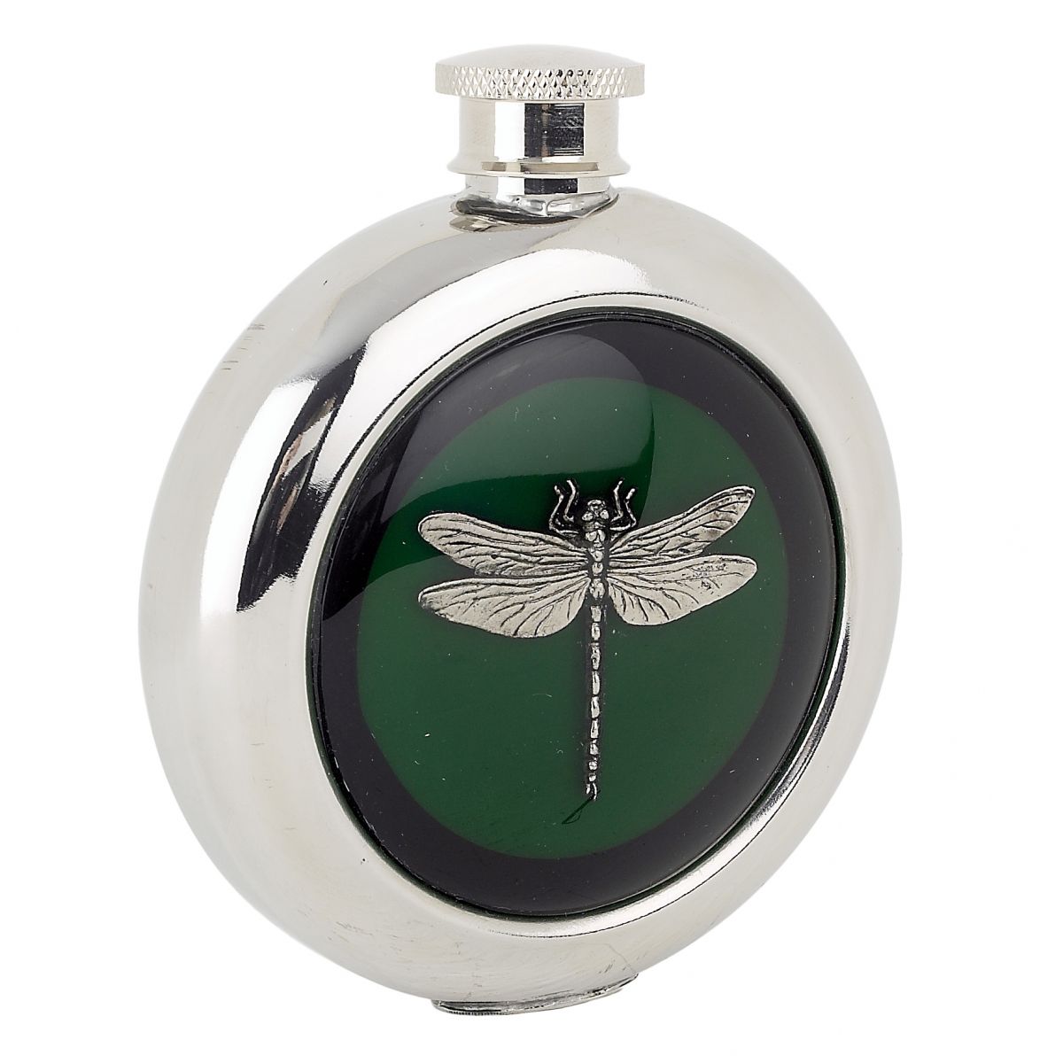 Whiskey Flask With a Dragonfly Design