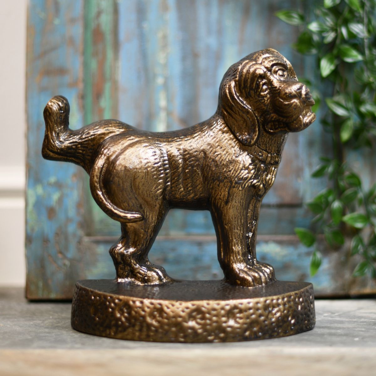 Warm bronze finish doggy door stop