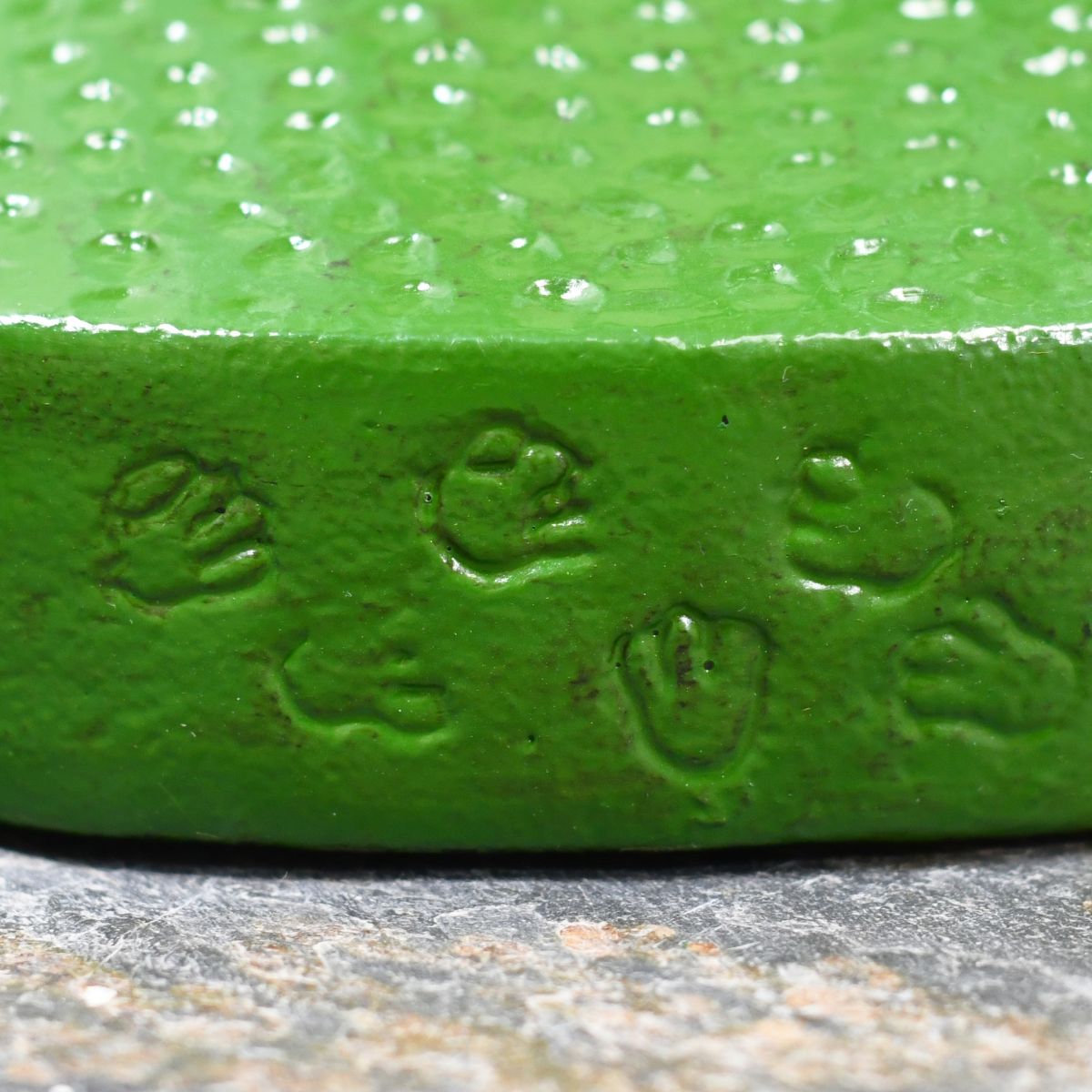 Close up of cast paw print pattern Close up of cast paw print pattern